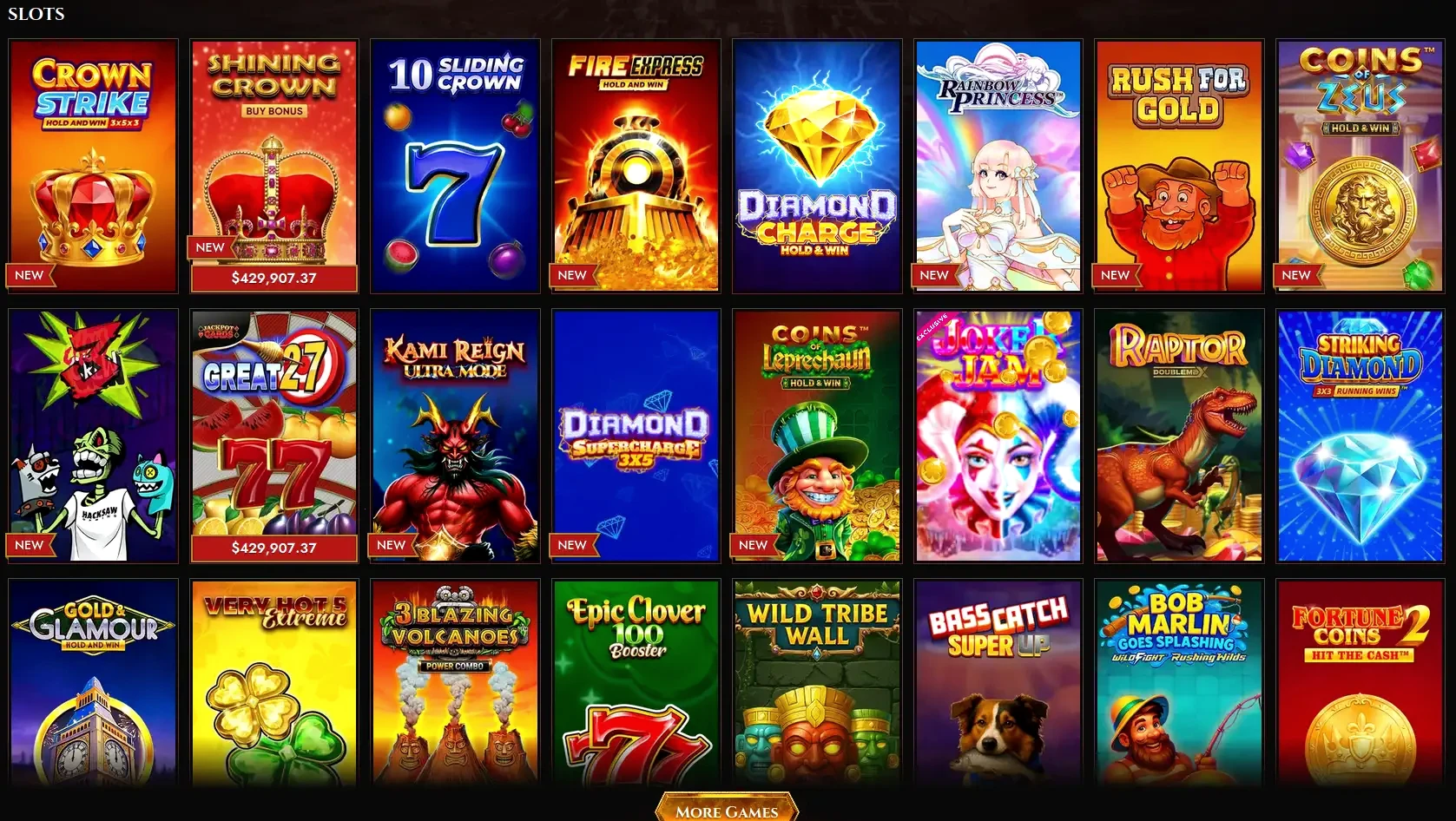 Red Dice casino login scherm en bonusoverzicht