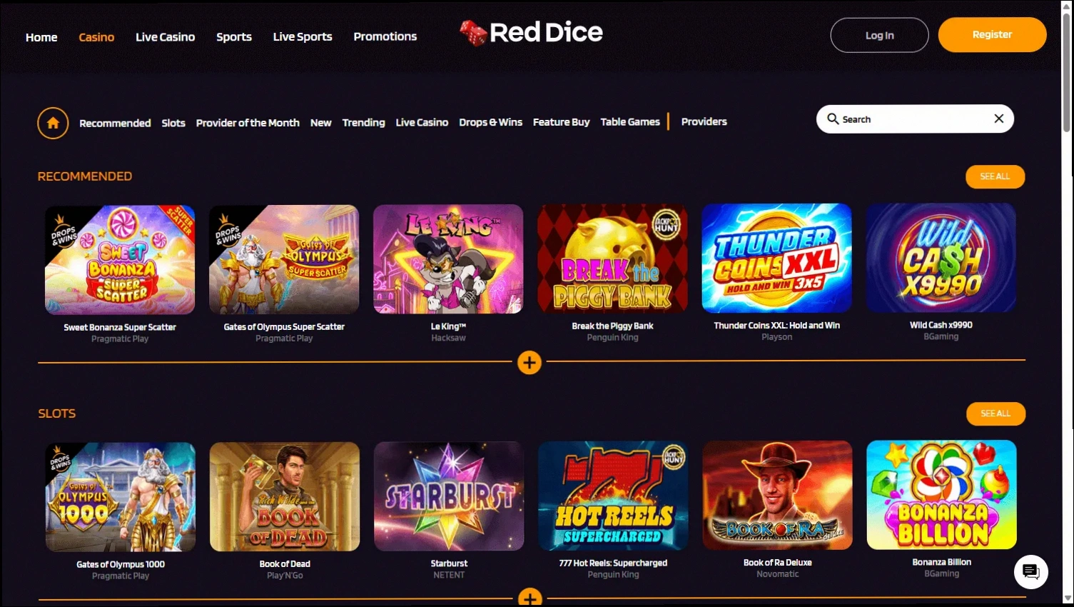 Red dice casino welkomstbonus tot €1000 + 200 gratis spins
